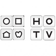 Combination LEA Symbol and HOTV Flash Cards 